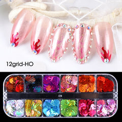 Holographic Nail Glitter Flakes Sequin 12pcs