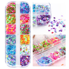 Holographic Nail Glitter Flakes Sequin 12pcs