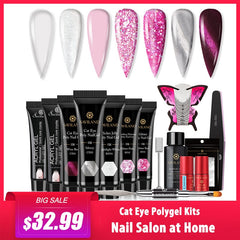 Glitter Polygel Nail Kit With Lamp Manicure Set Acrylic Extension  Professional set