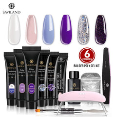 Glitter Polygel Nail Kit With Lamp Manicure Set Acrylic Extension  Professional set