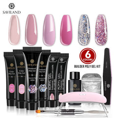 Glitter Polygel Nail Kit With Lamp Manicure Set Acrylic Extension  Professional set