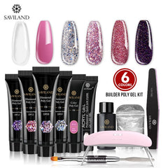 Glitter Polygel Nail Kit With Lamp Manicure Set Acrylic Extension  Professional set