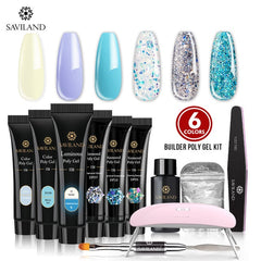 Glitter Polygel Nail Kit With Lamp Manicure Set Acrylic Extension  Professional set