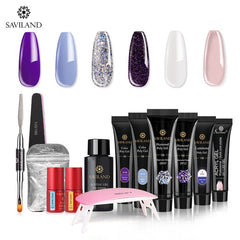 Glitter Polygel Nail Kit With Lamp Manicure Set Acrylic Extension  Professional set