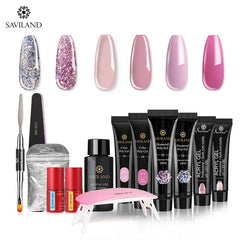 Glitter Polygel Nail Kit With Lamp Manicure Set Acrylic Extension  Professional set