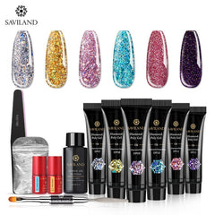 Glitter Polygel Nail Kit With Lamp Manicure Set Acrylic Extension  Professional set