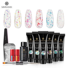 Glitter Polygel Nail Kit With Lamp Manicure Set Acrylic Extension  Professional set