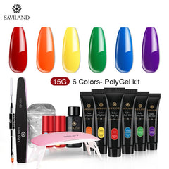 Glitter Polygel Nail Kit With Lamp Manicure Set Acrylic Extension  Professional set