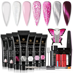 Glitter Polygel Nail Kit With Lamp Manicure Set Acrylic Extension  Professional set