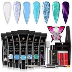 Glitter Polygel Nail Kit With Lamp Manicure Set Acrylic Extension  Professional set