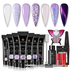 Glitter Polygel Nail Kit With Lamp Manicure Set Acrylic Extension  Professional set