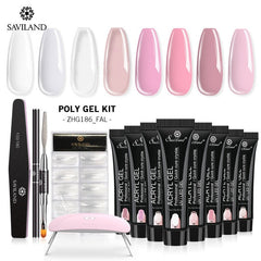 Glitter Polygel Nail Kit With Lamp Manicure Set Acrylic Extension  Professional set