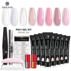 Glitter Polygel Nail Kit With Lamp Manicure Set Acrylic Extension  Professional set