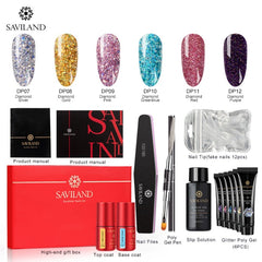 Glitter Polygel Nail Kit With Lamp Manicure Set Acrylic Extension  Professional set