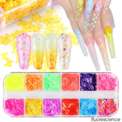 Holographic Nail Glitter Flakes Sequin 12pcs