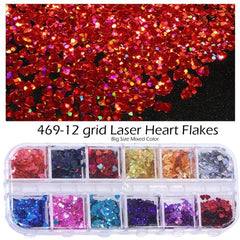 Holographic Nail Glitter Flakes Sequin 12pcs