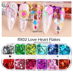Holographic Nail Glitter Flakes Sequin 12pcs