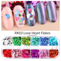 Holographic Nail Glitter Flakes Sequin 12pcs