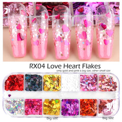 Holographic Nail Glitter Flakes Sequin 12pcs