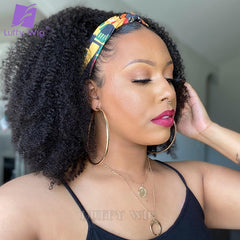 Afro Kinky Curly Human Hair Scarf Wig