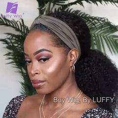 Kinky Curly Human Hair Headband Wig
