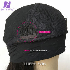 Kinky Curly Human Hair Headband Wig