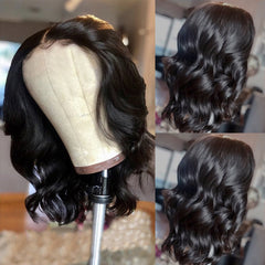 Loose Curl Bob Lace Part Glueless Brazilian Remy Human Hair Wig