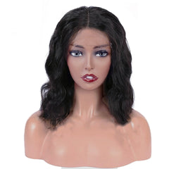 Loose Curl Bob Lace Part Glueless Brazilian Remy Human Hair Wig
