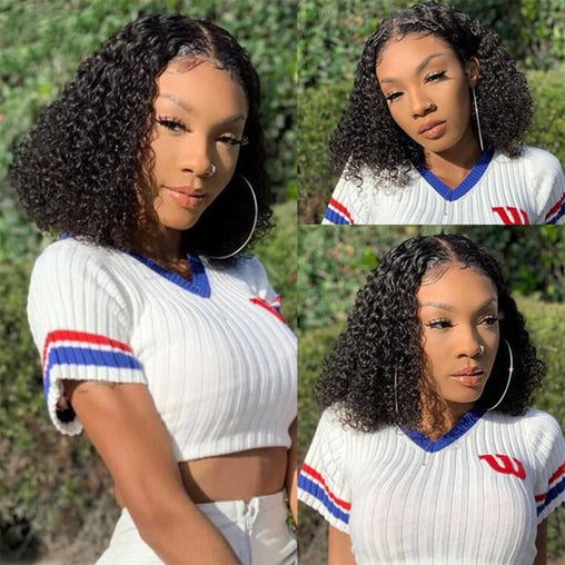 Bob Kinky Curly Lace Front Brazilian Remy Human Hair Wig