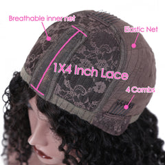 Bob Kinky Curly Lace Front Brazilian Remy Human Hair Wig