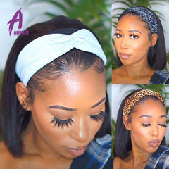 Straight Bob Human Hair Headband  Wig