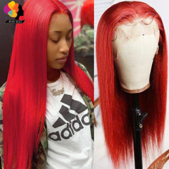 Peruvian Straight Hair 13X1 Lace Front Wig Human Hair Pre-Plucked 180%