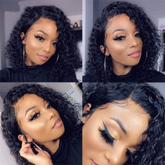 Loose Water Wave Brazilian Human Hair T Part Lace Shot Wig