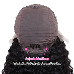 Loose Water Wave Brazilian Human Hair T Part Lace Shot Wig
