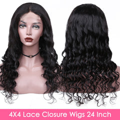 Loose Deep Wave Brazilian Natural Color Remy Human Hair T Part Lace Wig