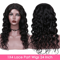 Loose Deep Wave Brazilian Natural Color Remy Human Hair T Part Lace Wig