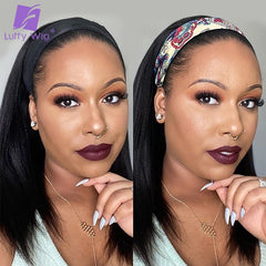 Italian Yaki Straight Human Hair Scarf Wig