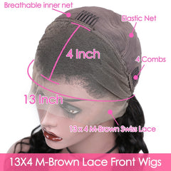 Loose Deep Wave Brazilian Natural Color Remy Human Hair T Part Lace Wig