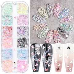 Holographic Nail Glitter Flakes Sequin 12pcs