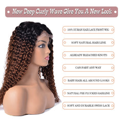 Deep Wavy Human Brazilian Hair 13x4 Frontal Lace