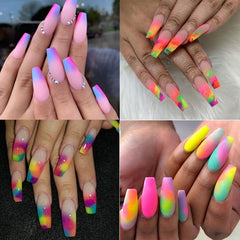 Neon Pigment Powder Fluorescent Nail Glitter Set