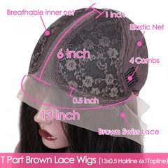 Water Wave T Part HD Lace Wig Glueless Brazilian Remy Human Hair