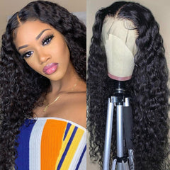 Water Wave T Part HD Lace Wig Glueless Brazilian Remy Human Hair