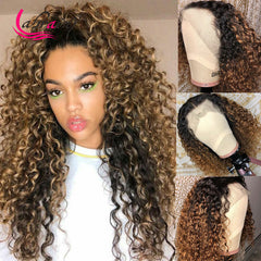 Kinky Curly HD Transparent Lace Frontal Human Hair Wig Pre Plucked