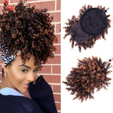 faux curly bangs and bun clip ins