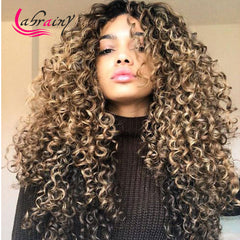 Kinky Curly HD Transparent Lace Frontal Human Hair Wig Pre Plucked