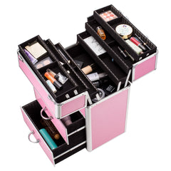 Cosmetic Makeup Case 4 Tier Lockable Cosmetic Storage