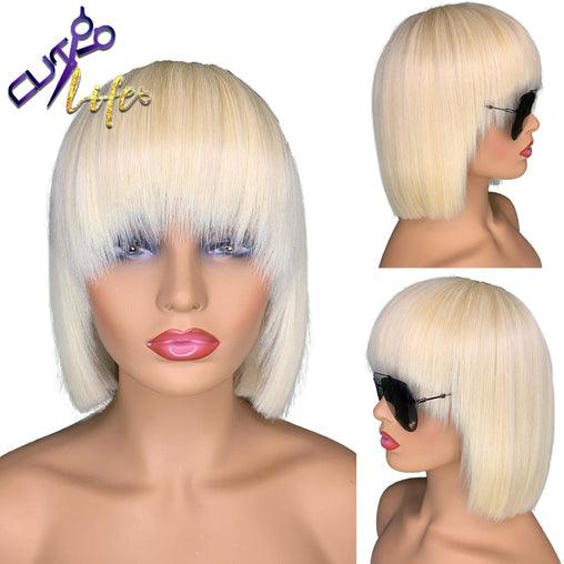 613 Layered Pageboy Cut With bang Human Hair Wig