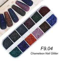 Holographic Nail Glitter Flakes Sequin 12pcs