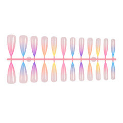 Ballerina Ombre Long Coffin Glossy Fake Nails Press On